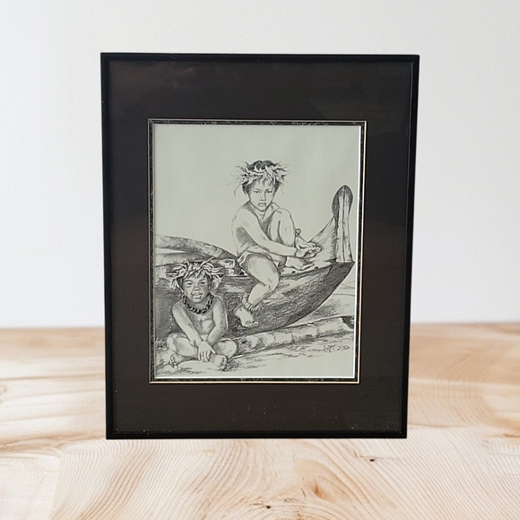 Helga M Vainowski Framed Print. POKI I. Paintung From MAUUI collection. 17 X 14" - Picture 9 of 14